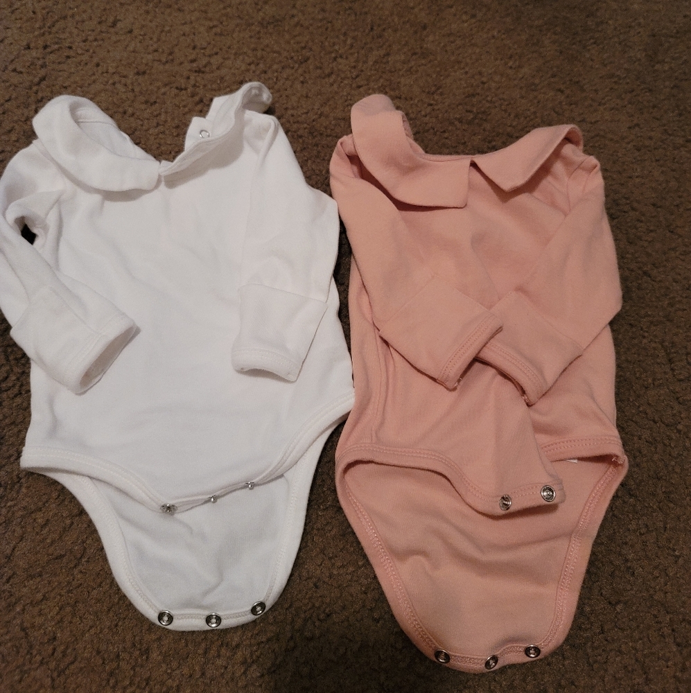 2 long sleeve collared onesies